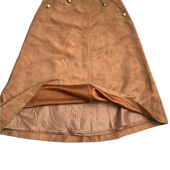Tommy Hilfiger Tan Suede Skirt  A-Line Lined Size Small - Picture 5 of 15